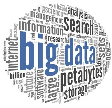 Big data concept in word cloud Stock Illustration