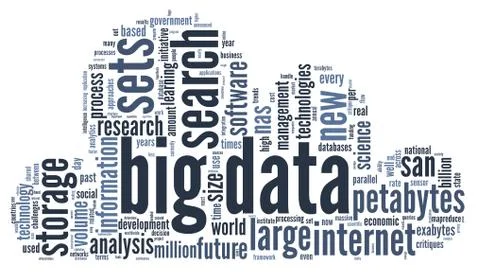 Big data concept in word cloud Stock Illustration