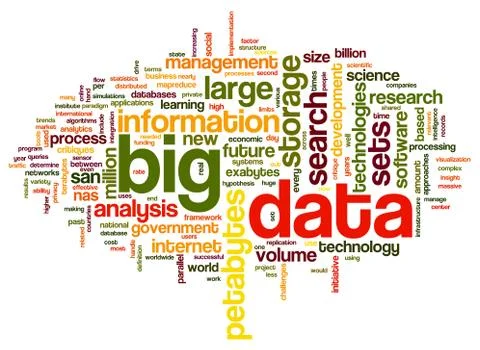 Big data concept in word cloud Stock Illustration