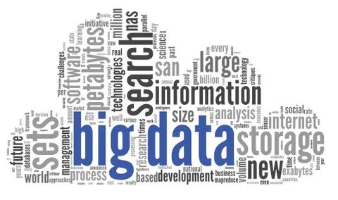 Big data concept in word cloud Stock Illustration