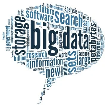Big data concept in word cloud Stock Illustration