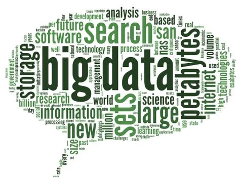 Big data concept in word cloud Stock Illustration