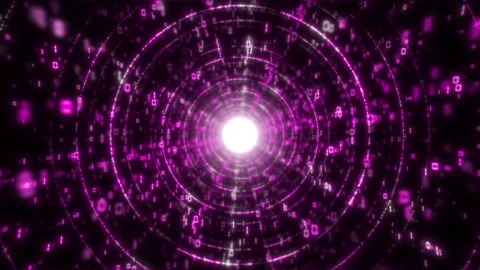 Big data conduction big data tunnel with binary code visualisation UHD 4K 3D Stock Footage 169257959