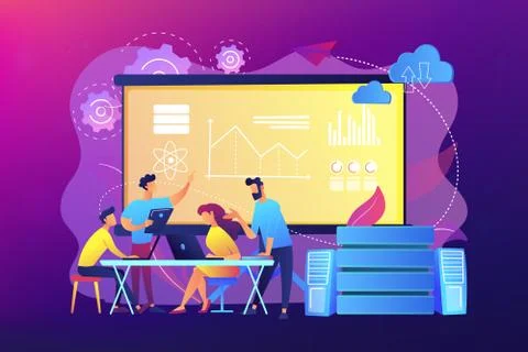 Big data conference concept vector illustration. イラスト素材