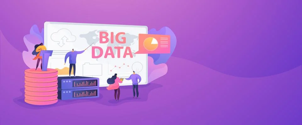 Big data conference web banner concept. Stock Illustration