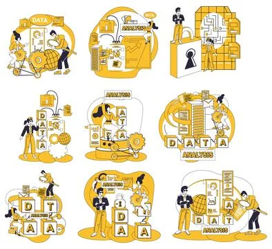 Big data. Control, vigilant sentinel, guards gates to kingdom big data Illustrazione stock