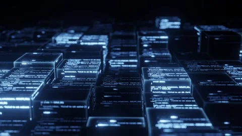 Big data cube with code inside cube Stock Footage 260722242