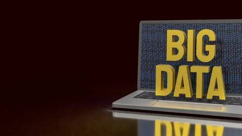 Big Data Cyber Analytics Laptop Concept 3d render. 库存插图