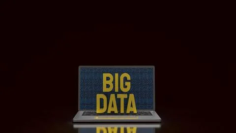 Big Data Cyber Analytics Laptop Concept 3d render. Stock Photos