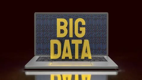 Big Data Cyber Analytics Laptop Concept 3d render. 写真素材
