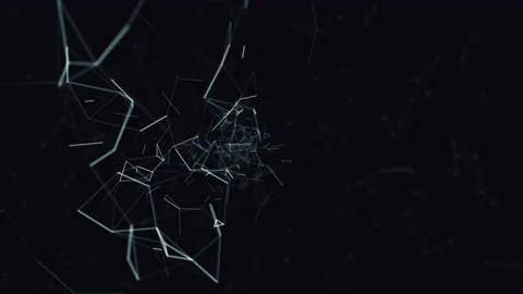 Big data cyber network cloud background rendering, plexus 3d social network 動画素材 94884438