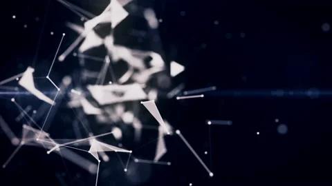 Big data cyber network cloud background rendering, plexus 3d social network Stock Footage 94885881