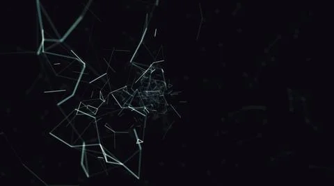 Big data cyber network cloud background rendering, plexus 3d social network Illustrazione stock