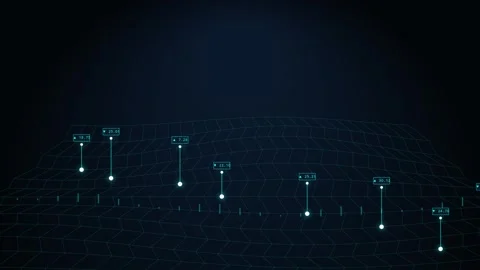 Big Data Cybernetic Network on Dark Background, Digital Technology Stock Footage 346643353