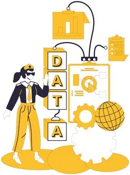 Big data. Data center, nerve center, orchestrates symphony big data operation Illustrazione stock