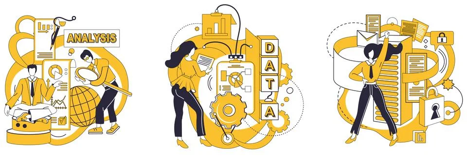 Big data. Data mining, digital prospector, unearths gems from vast mines in.. Illustrazione stock