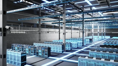 Big data database servers used for cloud storage and secure file hosting Stock Footage 327624722