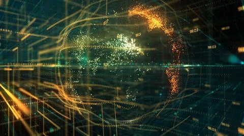 Big data deep learning computer machine using binary information technology  Stock Illustration