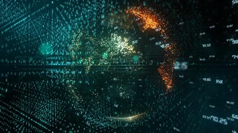 Big data deep learning computer machine using binary information technology  イラスト素材