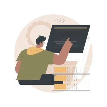 Big data developer abstract concept vector illustration. Stock Illustration