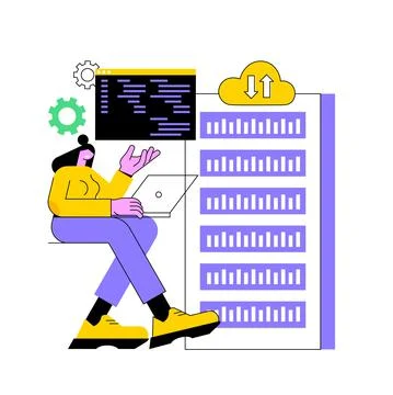 Big data developer abstract concept vector illustration. イラスト素材