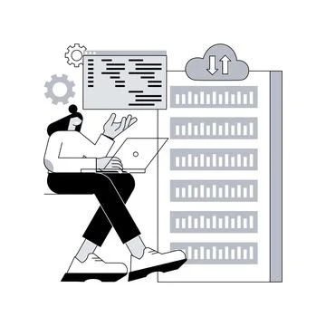 Big data developer abstract concept vector illustration. イラスト素材