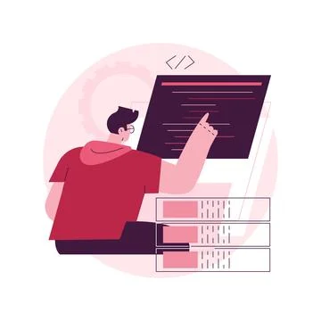 Big data developer abstract concept vector illustration. 스톡 일러스트