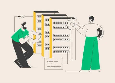 Big data developer abstract concept vector illustration. Stock Illustration