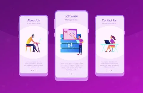 Big data developer app interface template. Stock Illustration