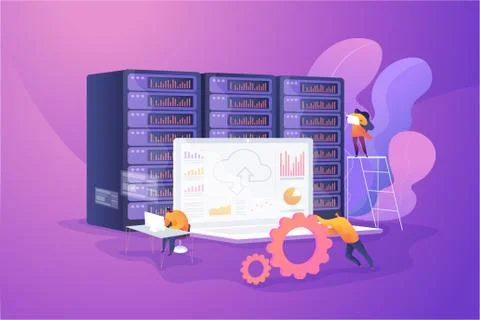 Big data developer vector illustration. Stock Illustration