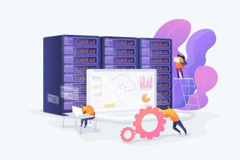 Big data developer vector illustration. Stock Illustration