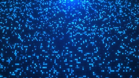 Big data digital binary code running through black and blue mainframe in a 動画素材 312442316