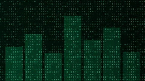Big Data Digital Binary Code Video Animated Background Video stock 343340352