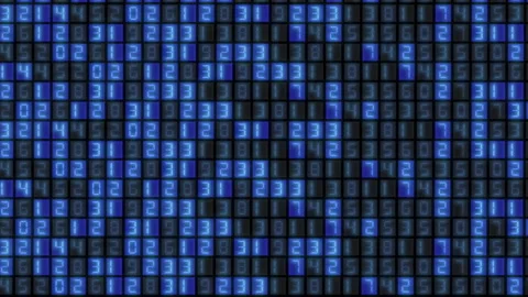 Big data digital code running through  mainframe . technology background Stock Footage 150468954
