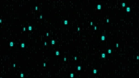 Big data digital code running through black Stock Footage 152597178