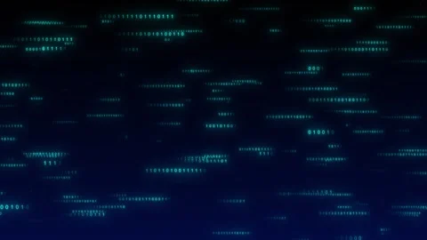 Big data digital code running through black and blue binary code data in a Stock Footage 294956482