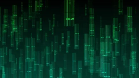 Big data digital code running through black and blue binary code data in a Stock Footage 294957137