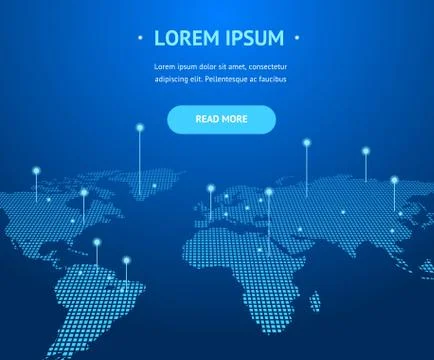 Big Data Digital Communication Concept Card Background. Vector Stock Illustration