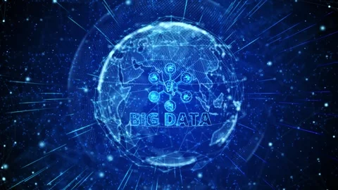 Big Data Digital Global Technology World Network connections background. Video stock 294582020