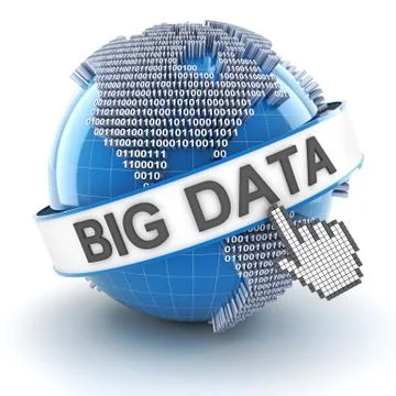 Big data with digital globe, 3d render Stock Illustration