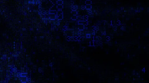 Big Data Digital Numbers Glitch Blue 01 Stock Footage 124381209