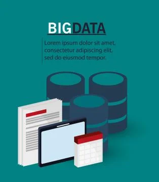 Big data document digital technology Stock Illustration