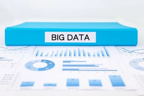Big data documents, graphs, charts and research report Stock Photos