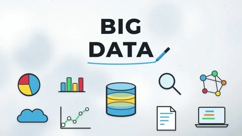 Big Data Doodles Animation Data Visualization Graphics Colorful Infographic Stock Footage 347923033