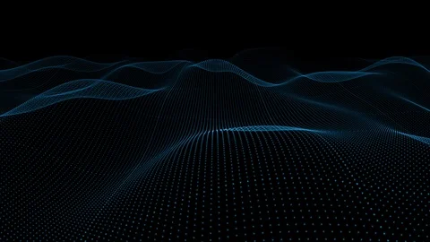 Big Data Dynamic Wave Connected with Particles Stock Footage 123860030