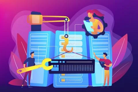 Big data engineering concept vector illustration. Stock Illustration