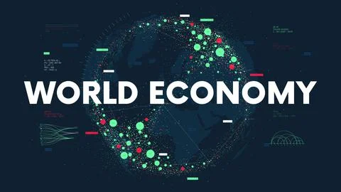 Big Data financial analytics and business Infographics, World Economy Visuali Stock Illustration