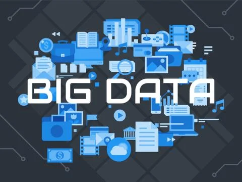 Big Data Flat Concepts. Design Vector Illustration Illustrazione stock