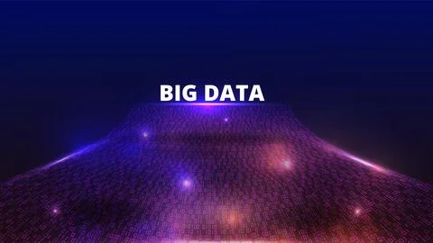 Big data flow. Abstract technology background. Binary code. Information Stock Illustration