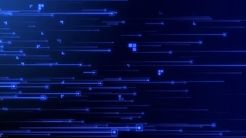 Big data flow data analysis cloud computing with binary code running Stock Footage 104896634